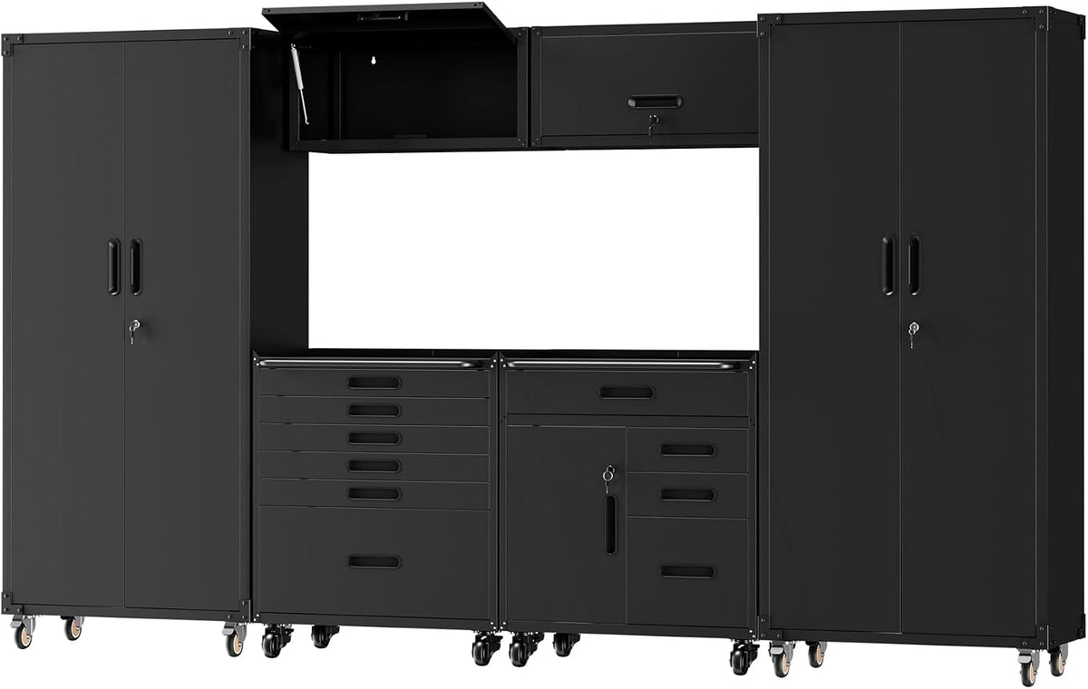 6-piece garage storage cabinets system heavy duty workshop, main product view