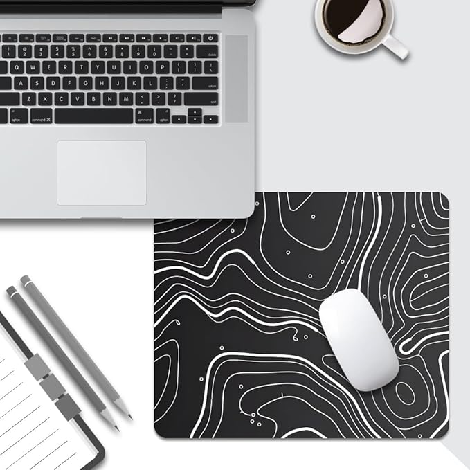 Abstract Topographic map Square Mouse pad, Waterproof, Anti Slip Rubber Base - Image 5
