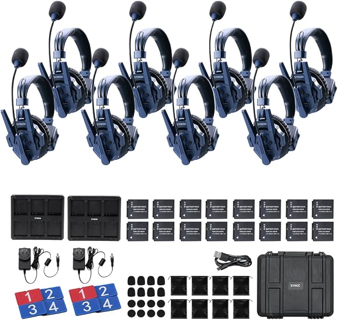 SYNCO Xtalk Master Wireless Intercom Headset System, 8 Person 2.4GHz by SYNCO
