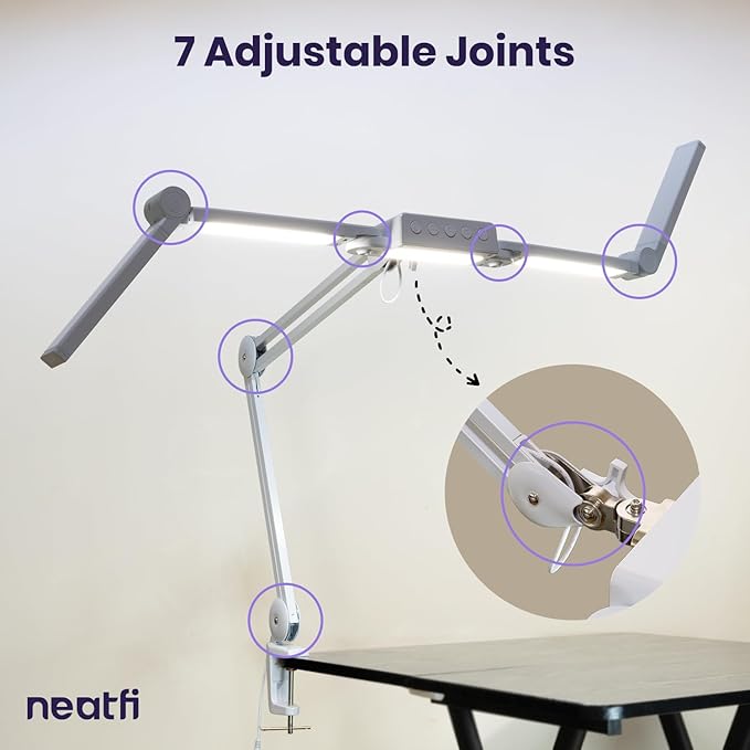 Neatfi 3, 000 Lumens LED Desk Lamp, 360 SMD LEDs, CRI 95, Adjustable Light Modes - Image 7