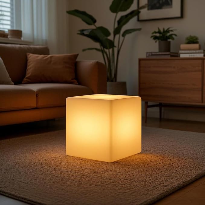 Mr.Go 15-Inch LED Cube Chair, 16 Dimmable RGB Colors Cube Seat w/Remote - Image 5