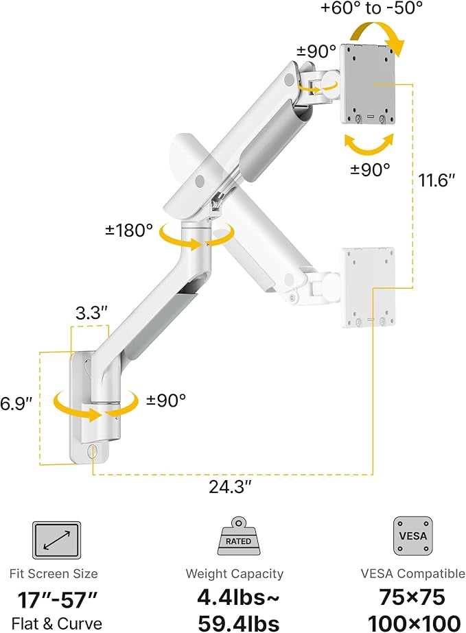 monTEK Heavy-Duty Single Monitor Wall Mount - Image 10