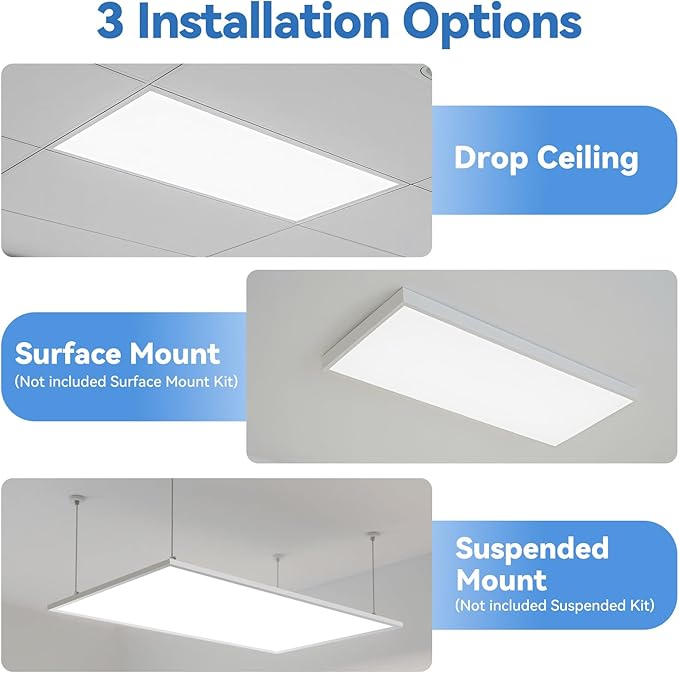 CycevSun 6-Pack 2x4 LED Flat Panel Light Drop Ceiling, 40/50/60W Selectable - Image 8