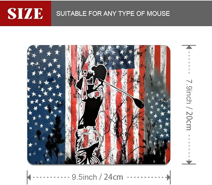 Golf Flag Square Mouse pad, Waterproof, Anti Slip Rubber Base, Computer Mouse - Image 2