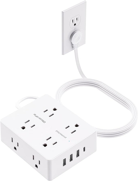 Surge Protector Power Strip, Olcorife Ultra Thin Flat Plug Extension Cord 5ft by olcorife