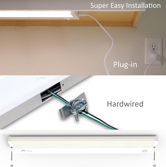 Leetdud Under Cabinet Lighting Plug in or Hardwired Built-in Dimmer, 32 Inch 16W - Image 6