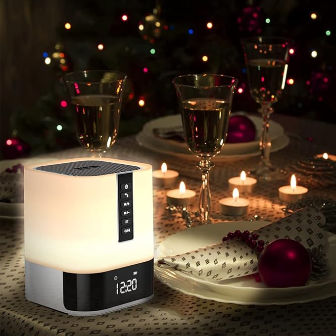 Hetyre Night Light Bluetooth Speaker, 5 in 1 Touch Control Bedside Lamp - Image 9
