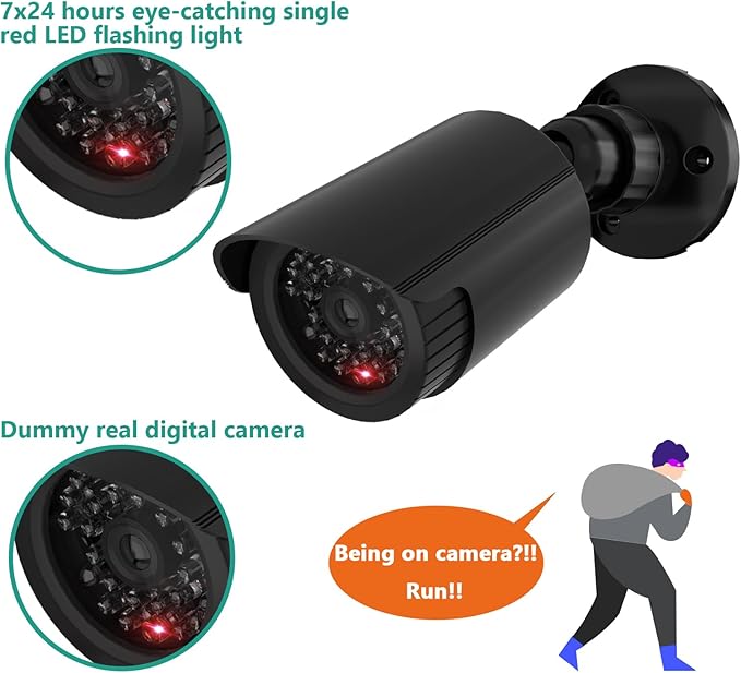 WALI Dummy Fake Simulated Surveillance Security CCTV Dome Camera Indoor Outdoor - Image 3