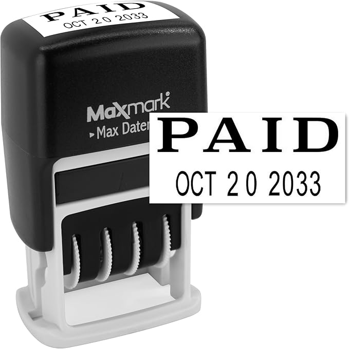 MaxMark Self-Inking Rubber Date Office Stamp by Maxmark