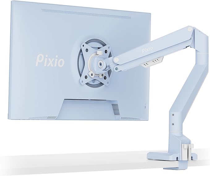 Pixio PS1S Wave Blue Single Monitor Arm Stand Desk Mount by Pixio