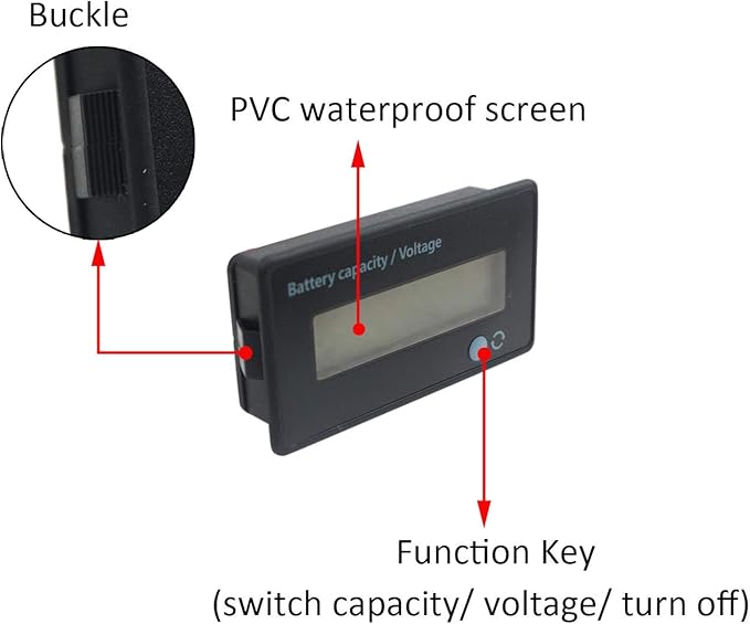 12V 24V 36V 48V Battery Meter, Battery Capacity Voltage Indicator, - Image 4