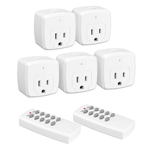HBN Remote Control Outlet with 100FT RF Signal, Wireless On Off Switch Plug by HBN