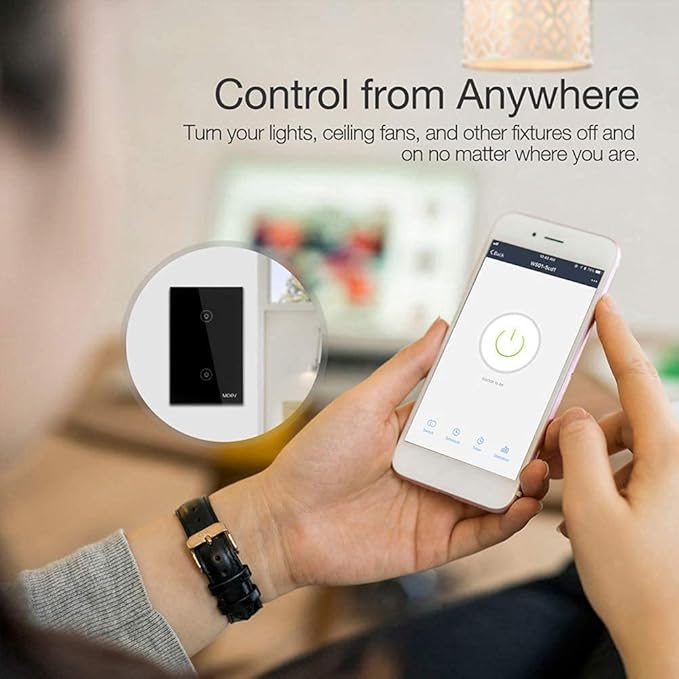 WiFi Smart Wall Touch Light Switch Glass Panel Wireless Remote Control by - Image 4