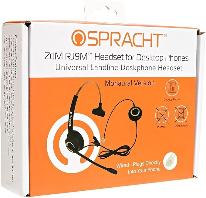 Spracht Wired Headset for Desktop Phone | Single Ear Universal Headset for - Image 6