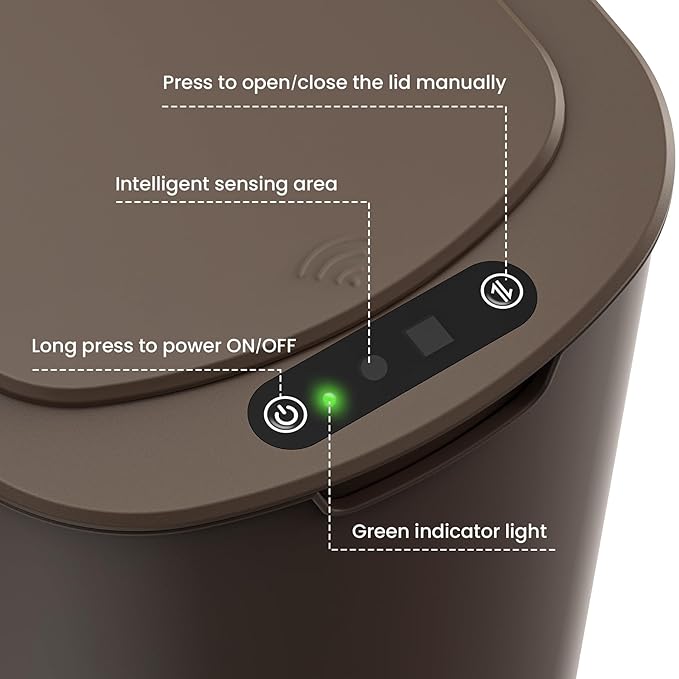 Cesun Motion Sensor Trash Can, 5 Gallon Automatic Bathroom Garbage Can - Image 5