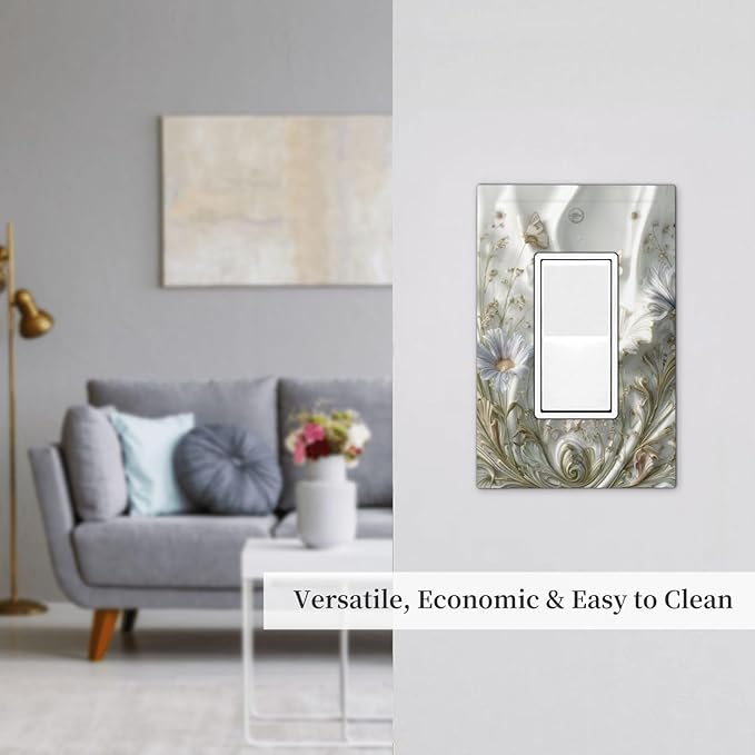 Bvtewkhz Boho Floral Wild Flower 1 Gang Single Rocker Decorative Light Switch - Image 6