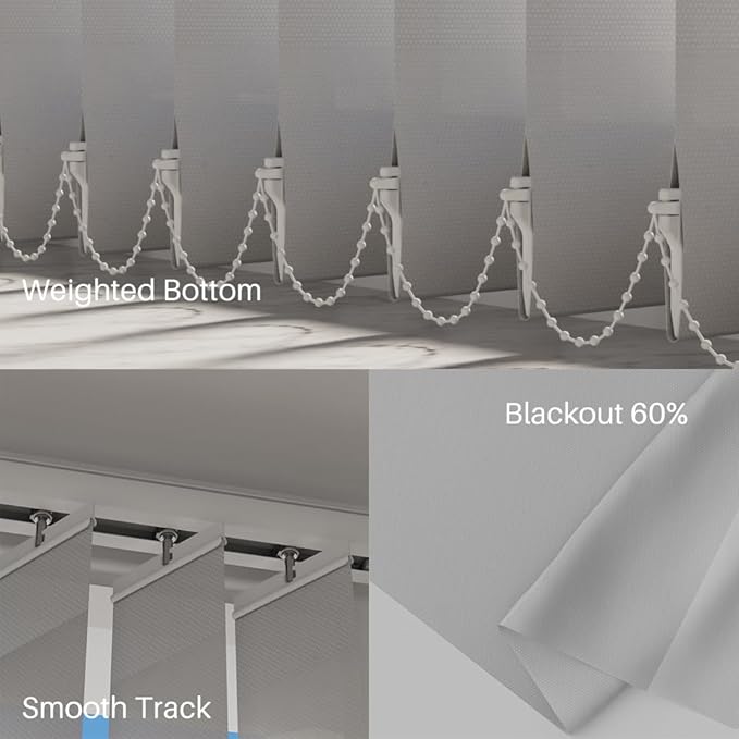 Blindify Motorized Vertical Blinds, Light Filtering Sliding Door Shades - Image 4