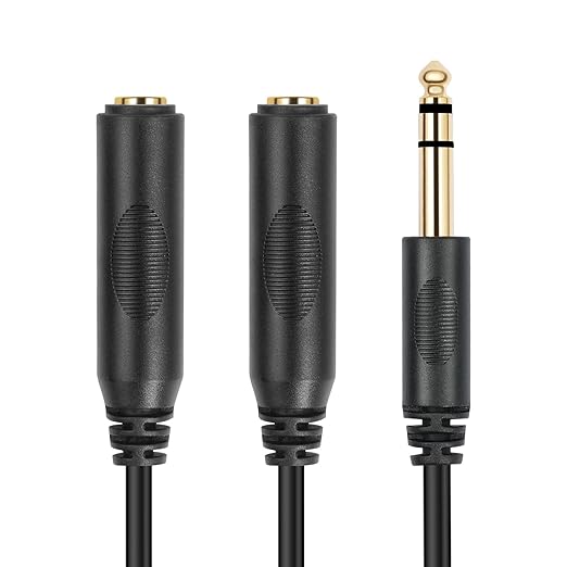 SiYear 6.35mm 1/4 inch Male Plug Stereo to 2 Dual 1/4 "TRS Female Jack - Image 8
