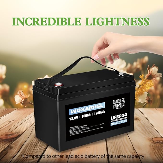 WOXABHSL 4 PCS 12V 100AH Lifepo4 Lithium Battery Up to 15000+ Deep Cycles - Image 2