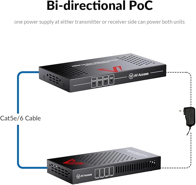 AV Access HDBaseT 4K HDMI Extender Over Cat5e/6/6a/7 4K@60Hz 130ft, 1080P@60Hz - Image 6