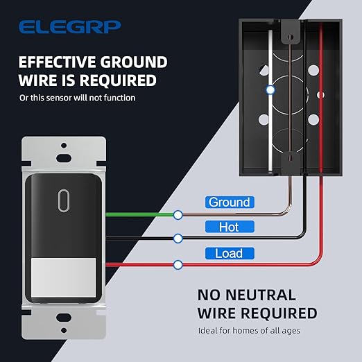 ELEGRP Occupancy Motion Sensor Light Switch, PIR Infrared Motion Activated Wall - Image 6