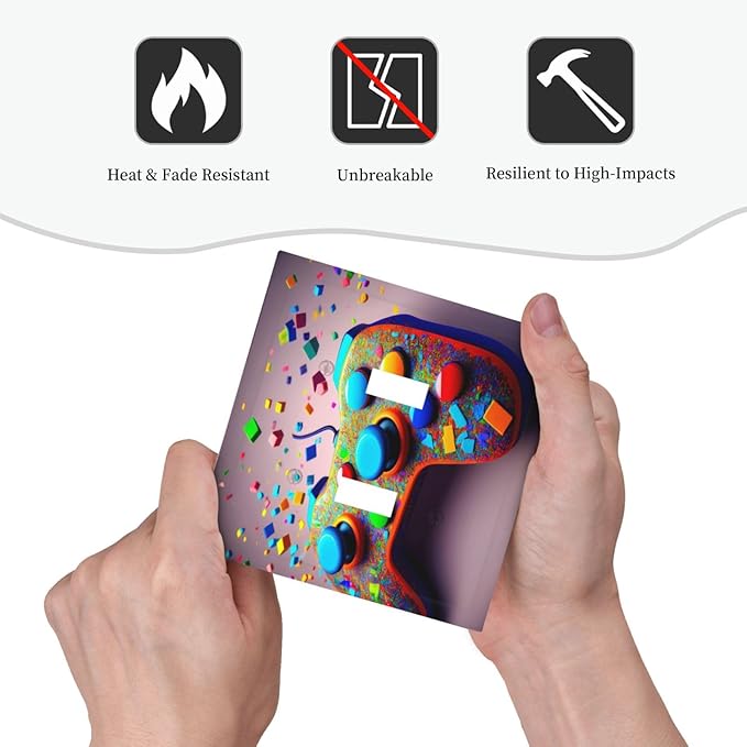Bvtewkhz Videos Game Controller 2 Gang Double Toggle Decorative Light Switch - Image 4