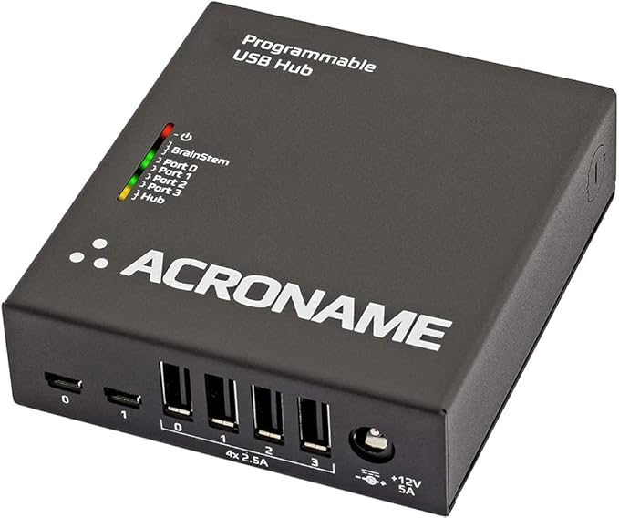 Acroname - Managed USB Switch/Hub 2 Computers - 4 Port, Fast Charge, Industrial by Acroname