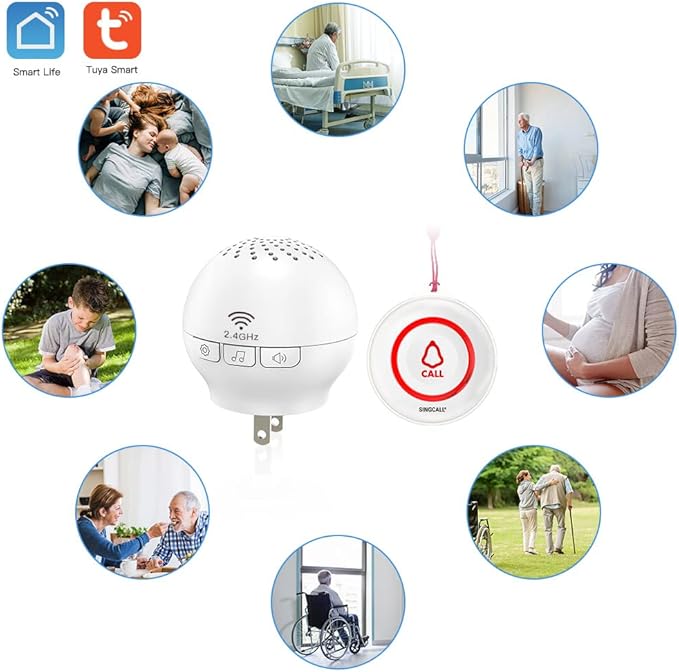 SINGCALL Tuya Caregiver Pager Smart Wireless Calling System WiFi SOS Emergency - Image 8