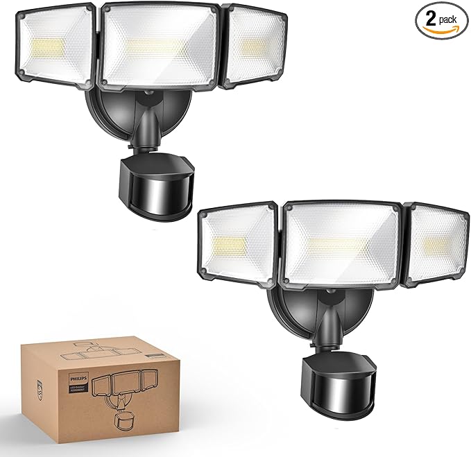 Philips 72W 7400LM LED Security Lights w/PIR Motion Sensor Outdoor, 5000K by PhilipsLightingLED