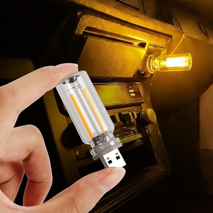2PCS USB Lights, Retro Automotive Atmosphere Decor Lamp, Car Interior Touch - Image 5