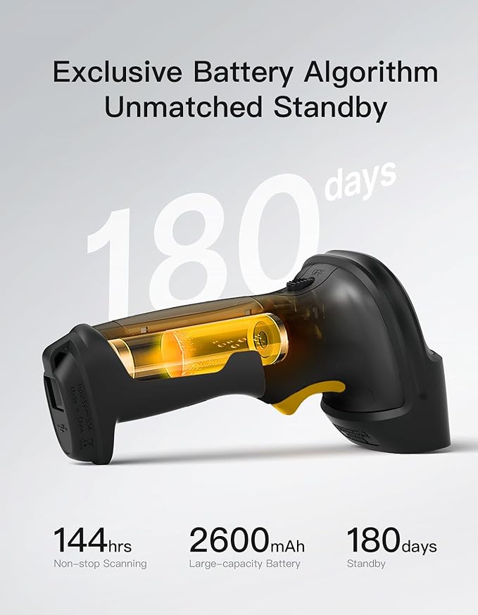 Inateck 2D Barcode Scanner, Wireless Bluetooth QR Code Scanner - Image 3