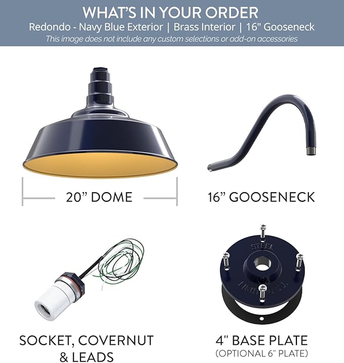 Steel Lighting Co. Large Outdoor Barn Light | Gooseneck Light Fixture | Made in - Image 8