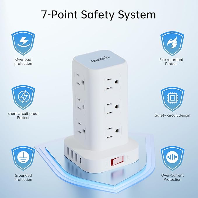 PD20W Power Strip Tower Surge Protector Power Strip - Image 4