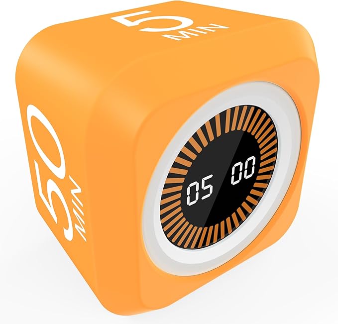 FCXJTU Rotating Cube Pomodoro Visual Timer 5, 10 50 Minutes Preset, by FCXJTU