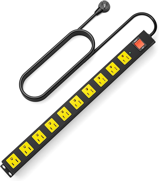 10 Outlet Metal Power Strip by Unknown