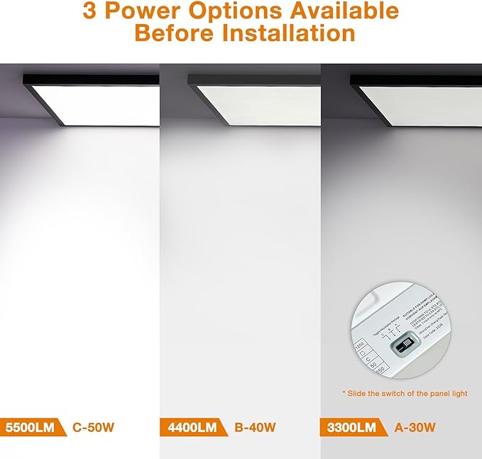 Mcacggo 4-Pack Black 2x4 FT LED Flat Panel Light Surface Mount 0-10V Dimmable - Image 4