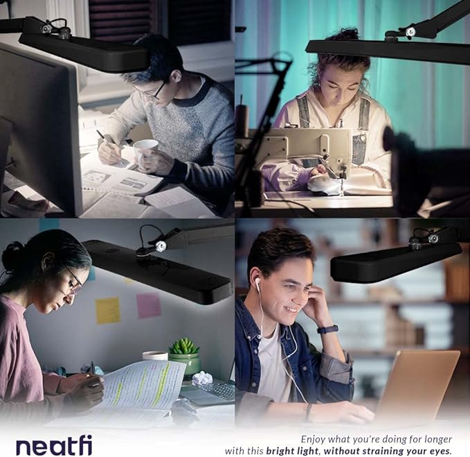 Neatfi XL 2, 500 Lumens LED Task Lamp, 22 Inches Wide, Eye-Caring, Desk Light - Image 2