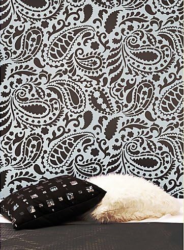 Paisley Allover Wall Stencil – Large Reusable Stencil for Painting Walls – DIY Wallpaper Alternative for Modern Accent Walls and Home Decor