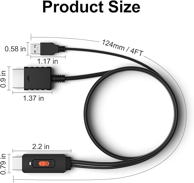 Arector HDMI Cable for PlayStation 2, PS2 to HDMI Adapter for HDTV HDMI Monitor - Image 8