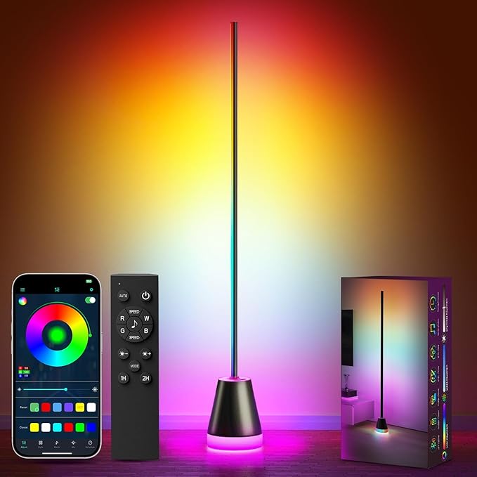 Keepsmile Smart RGB LED Corner Floor Lamp, 172 LEDs Bright Standing Lamps by KEEPSMILE