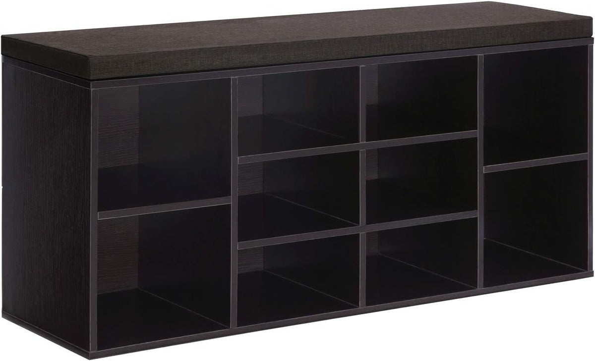 vasagle shoe bench with cushion, 10 compartments, 11.8, main product view