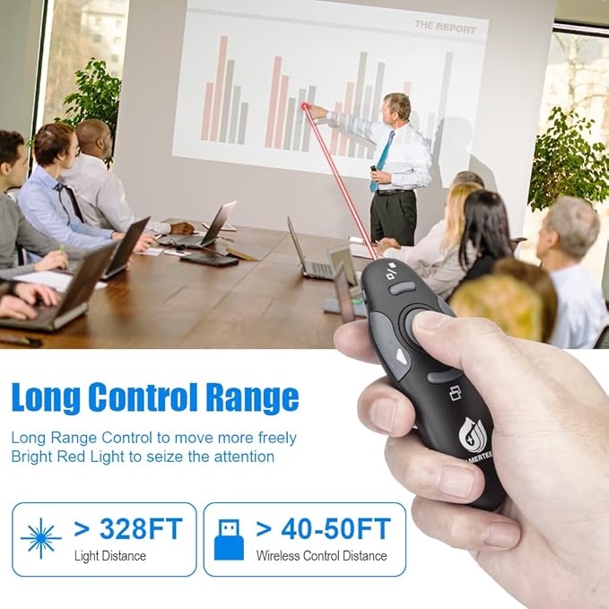 AMERTEER Presentation Clicker Wireless Presenter Remote Clicker - Image 3