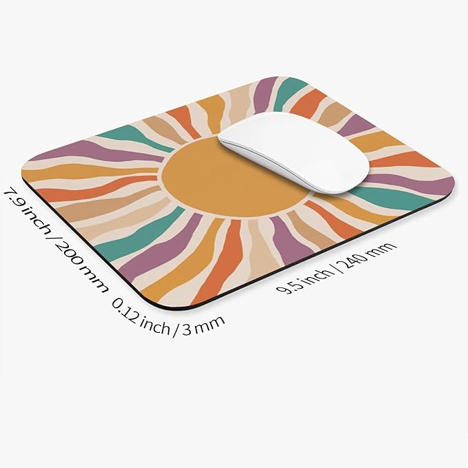 Armanza Square Mouse Pad Retro Sun, Personalized Premium-Textured Custom Mouse - Image 2