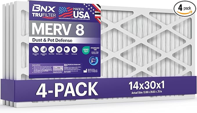 BNX TruFilter 14x30x1 Air Filter MERV 8 by BNX
