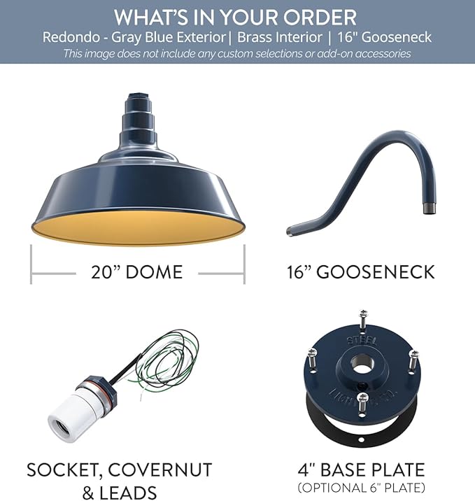 Steel Lighting Co. Large Outdoor Barn Light | Gooseneck Light Fixture | Made in - Image 8