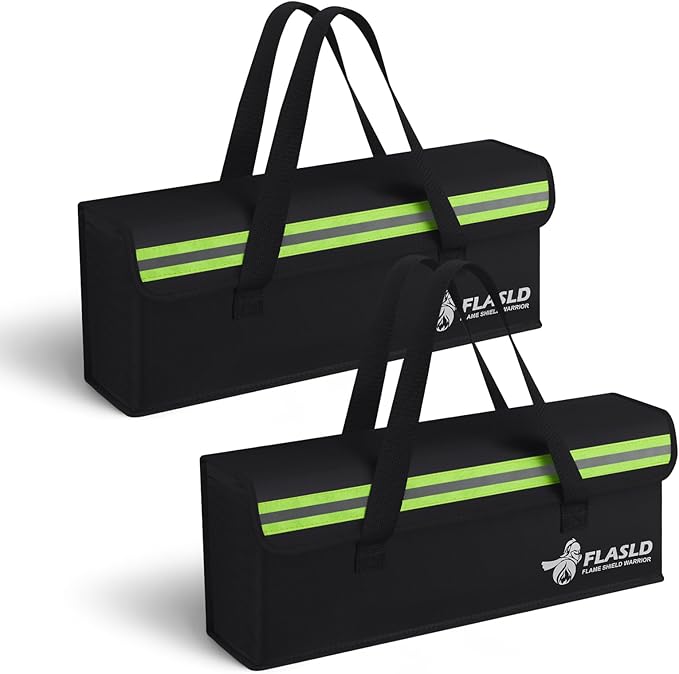 FLASLD 2-Pack Lipo Fireproof Bag Ebike Accessories Battery Charging Case Charge by FLASLD