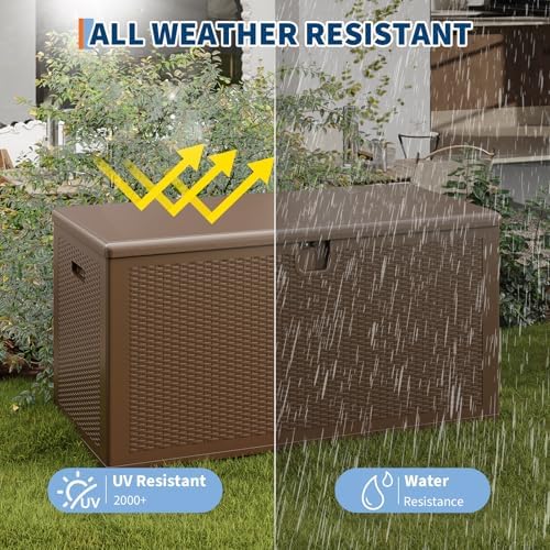 idealhouse 150 gal waterproof blow molded resin deck, side view