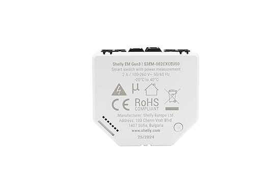 Shelly EM Gen3 + 50A Clamp, Wi-Fi-Operated Smart Energy Meter and Contactor - Image 3