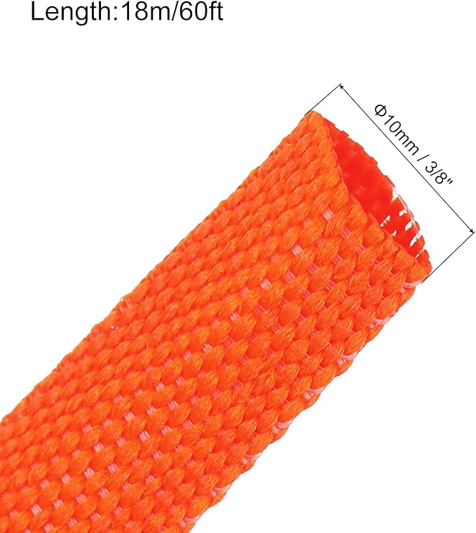 MECCANIXITY Braided Cable Sleeves Heat Shrinkable Fabric Sleeving, 3/8" 60ft - Image 2