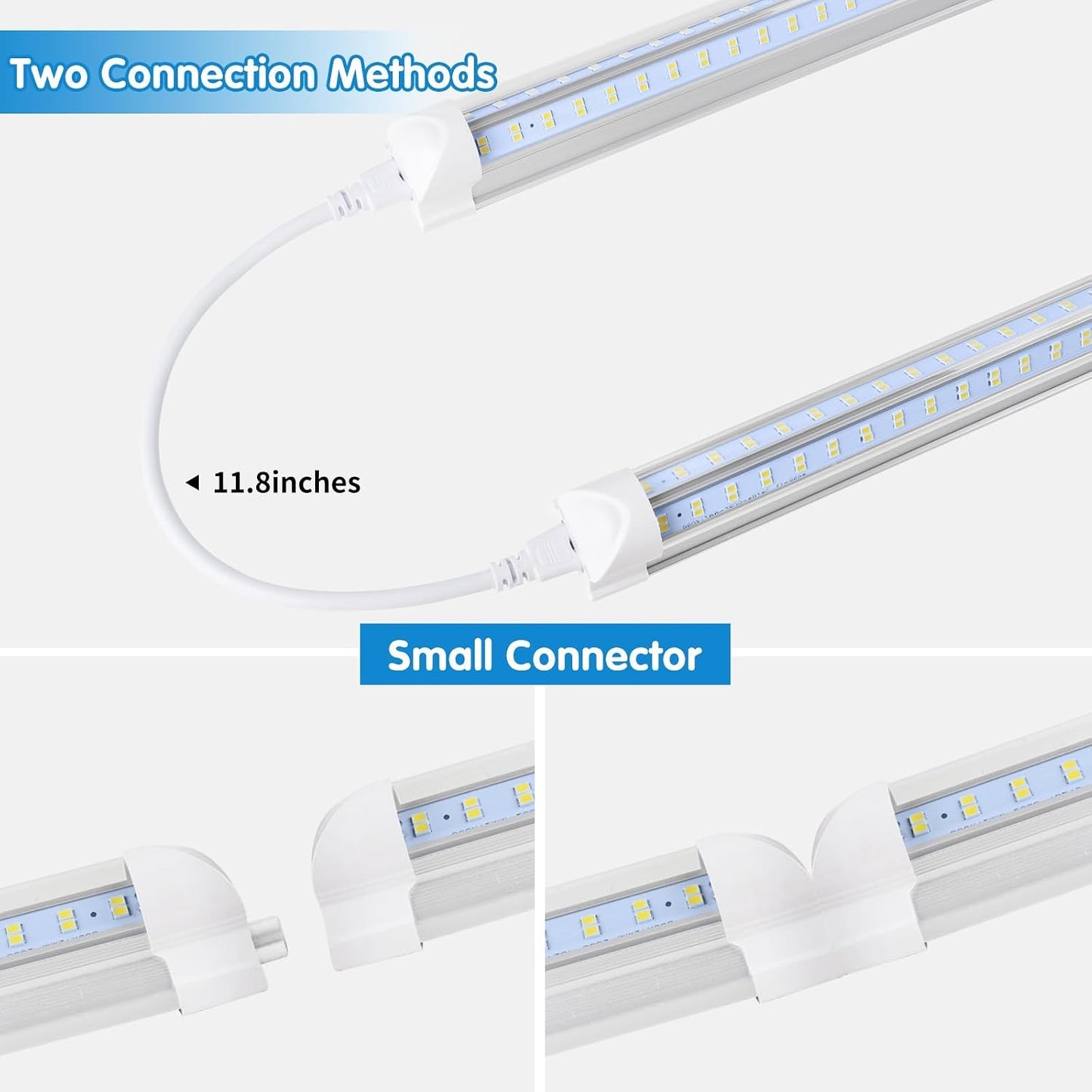 AQIQUUT Led Shop Light 2ft,Led Shop Light,25W 6500K 3200LM Clear Cover,T8 LED Light Fixture,Ceiling and Utility Shop Lights,Linkable Light Fixture for Room,Garage,Workbench,Warehouse(2-Pack)